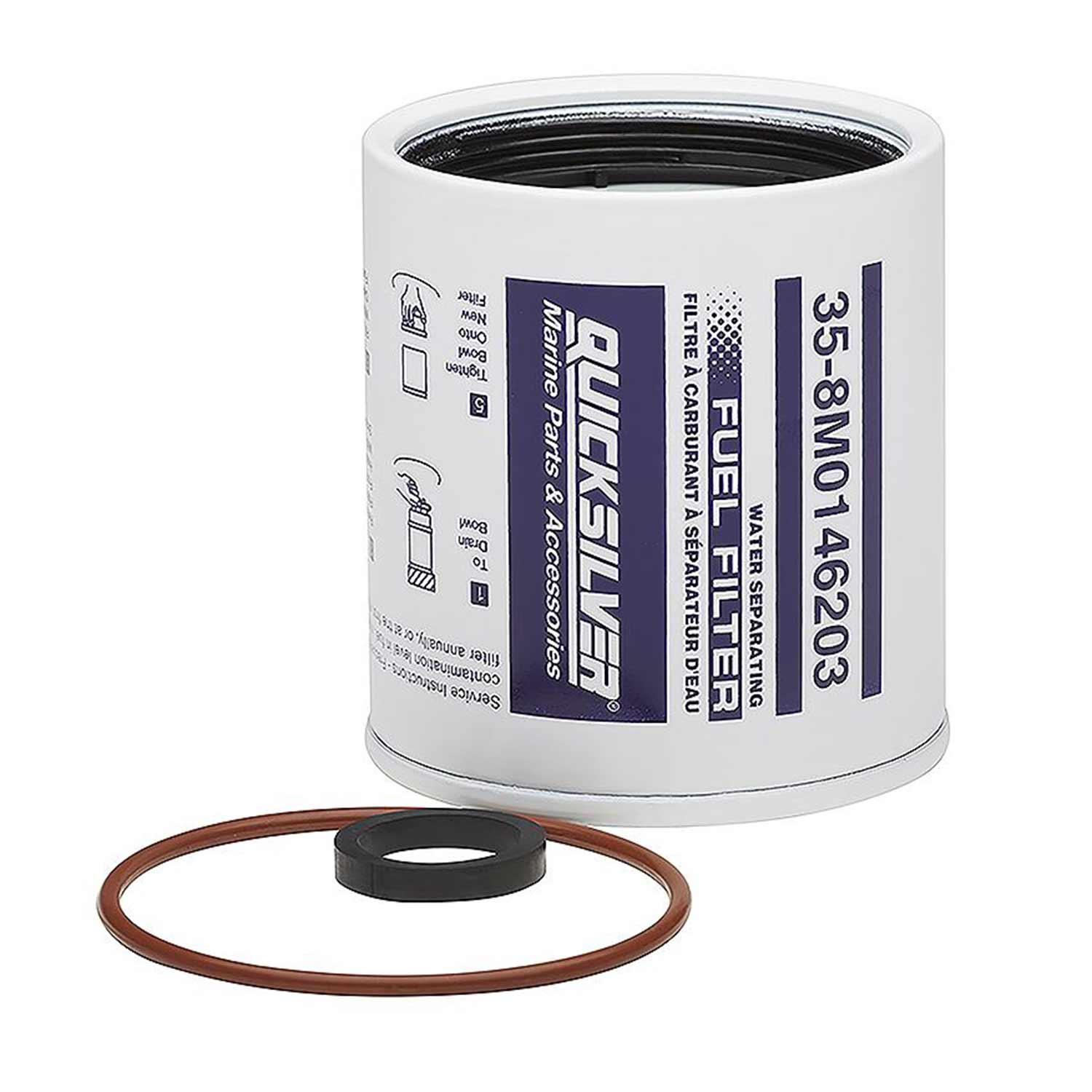 Quicksilver 8M0146203 Water‑Separating Fuel Filter 10 Micron