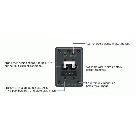 BLUE SEA SYSTEMS 120V AC MainOnly Toggle Circuit Breaker Panels West Marine