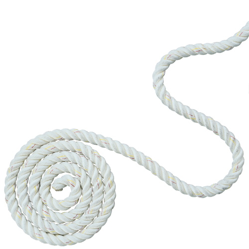 NEW ENGLAND ROPES 3/4 Three-Strand Nylon Dock Line, White, Sold by Foot