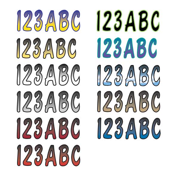 Custom Boat Registration ID Numbers Letters Decal 3 X 19 Vinyl Lettering PAIR - Foto 5