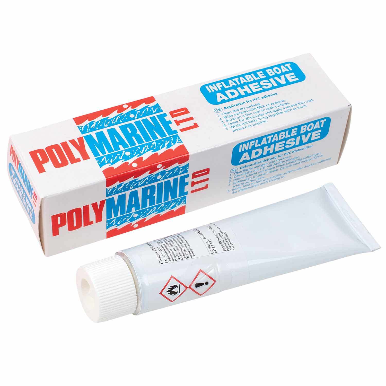 POLY MARINE 1Part PVC Inflatable Boat Adhesive, 70mL Tube West Marine