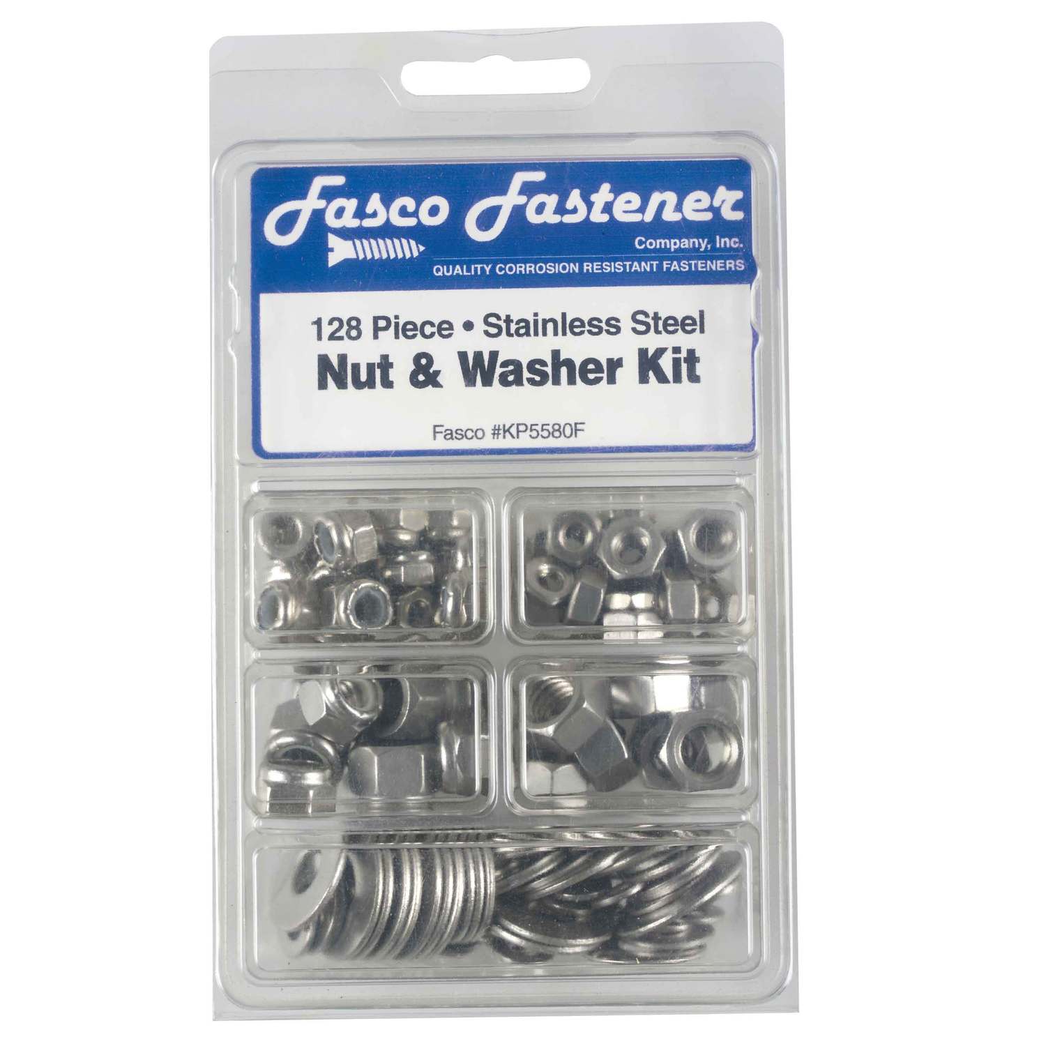 FASCO FASTENER Stainless Steel Nut and Washer Kit, 128piece West Marine