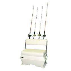 deluxe fishing rod holders with bench seat mounting track TODD Deluxe Angler Series Swingback Seat, With Rod Holders