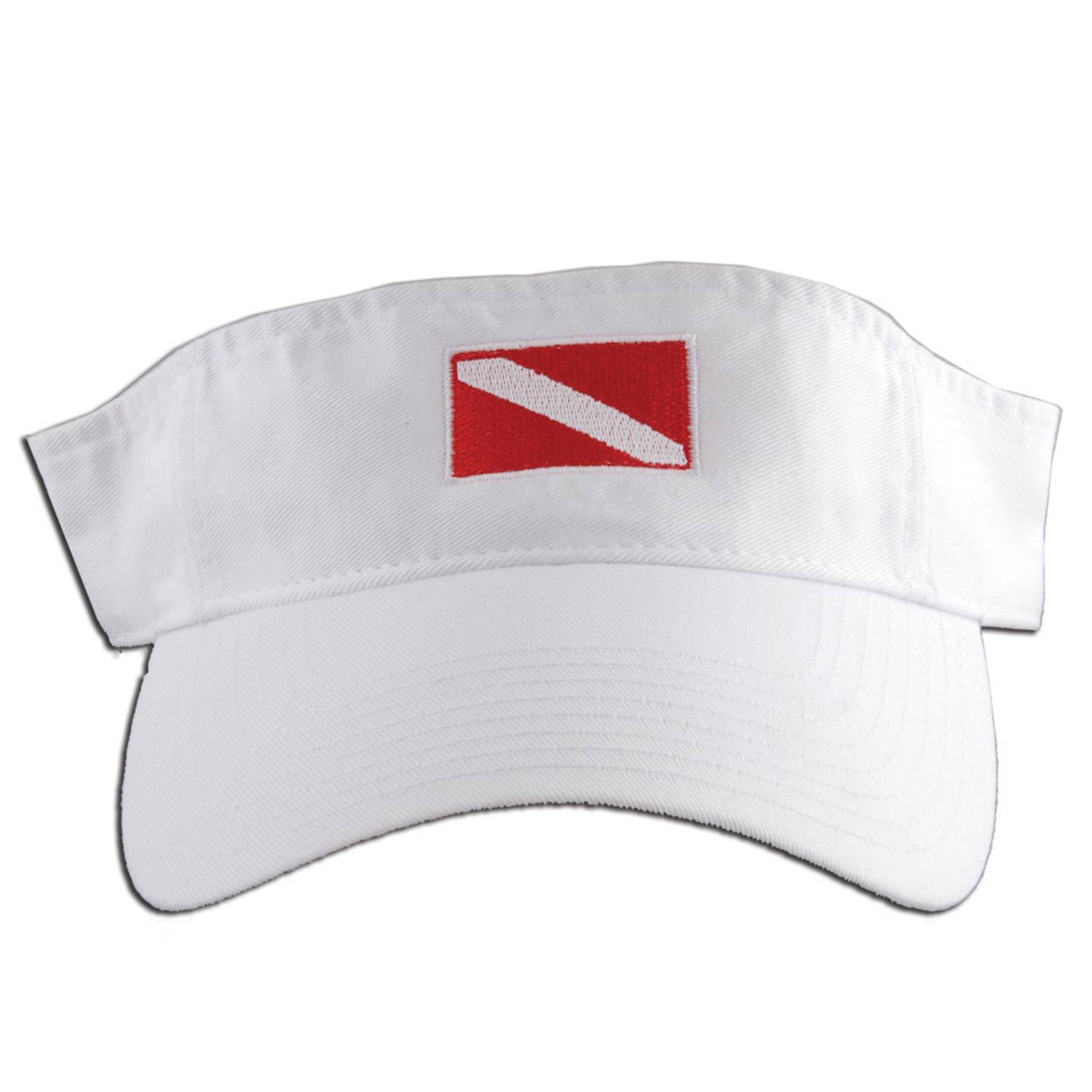 Embroidered Dive Flag Visor, White West Marine