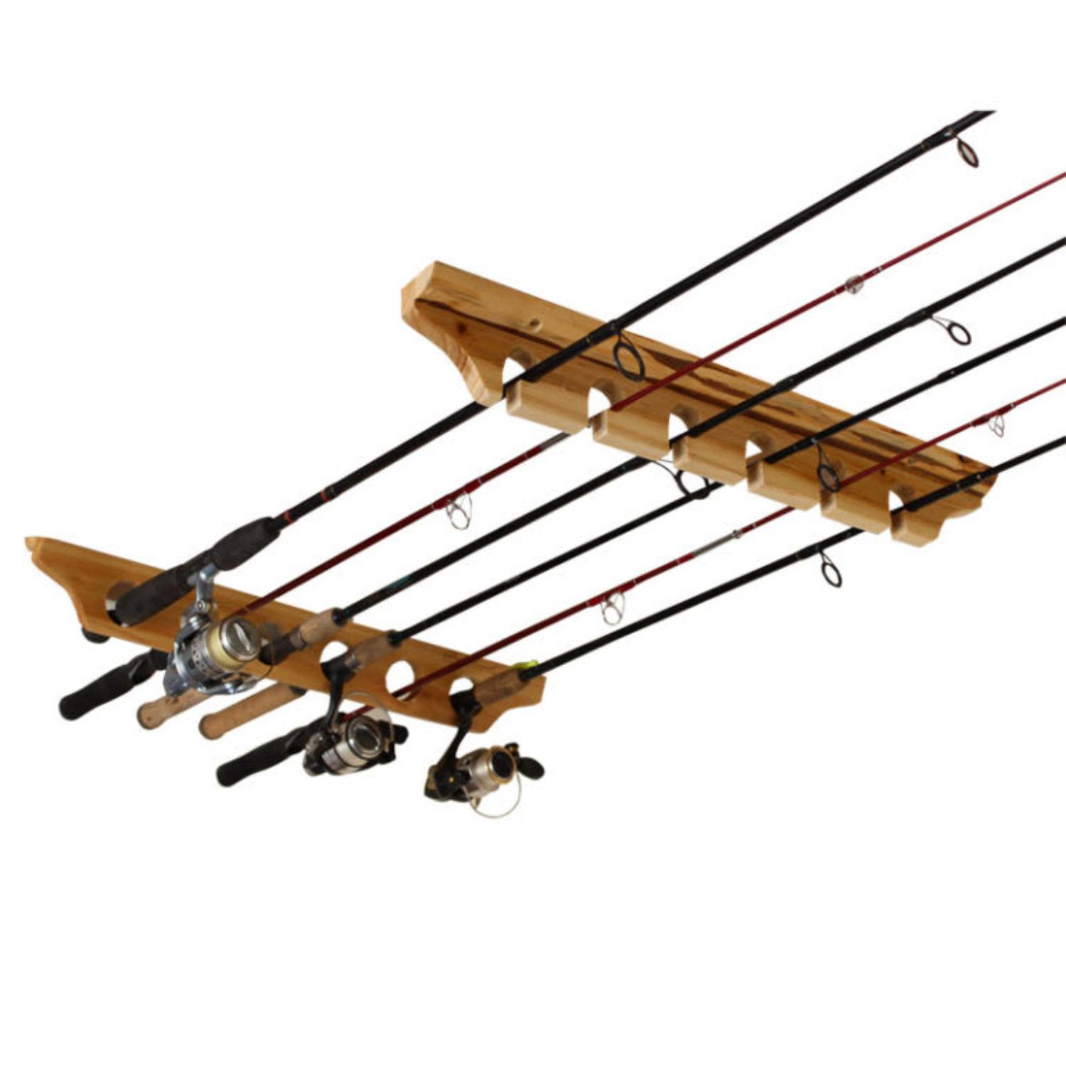 Wooden Fishing Rod Wall Rack