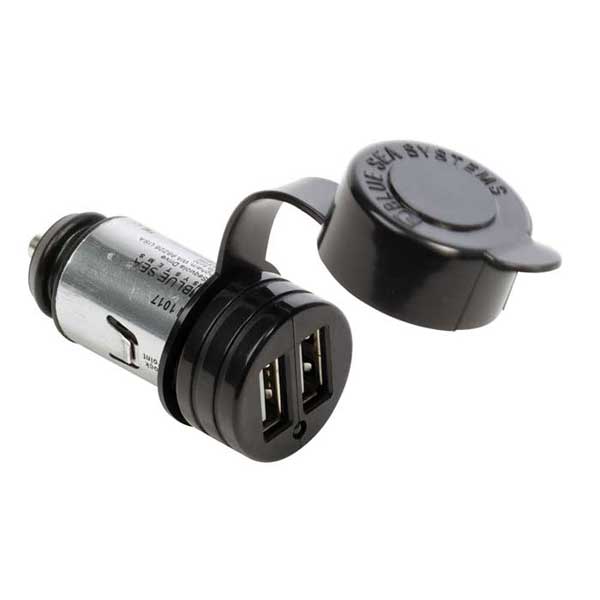 BLUE SEA SYSTEMS 12V Dual USB Charger Plug, Cigarette Lighter-Style