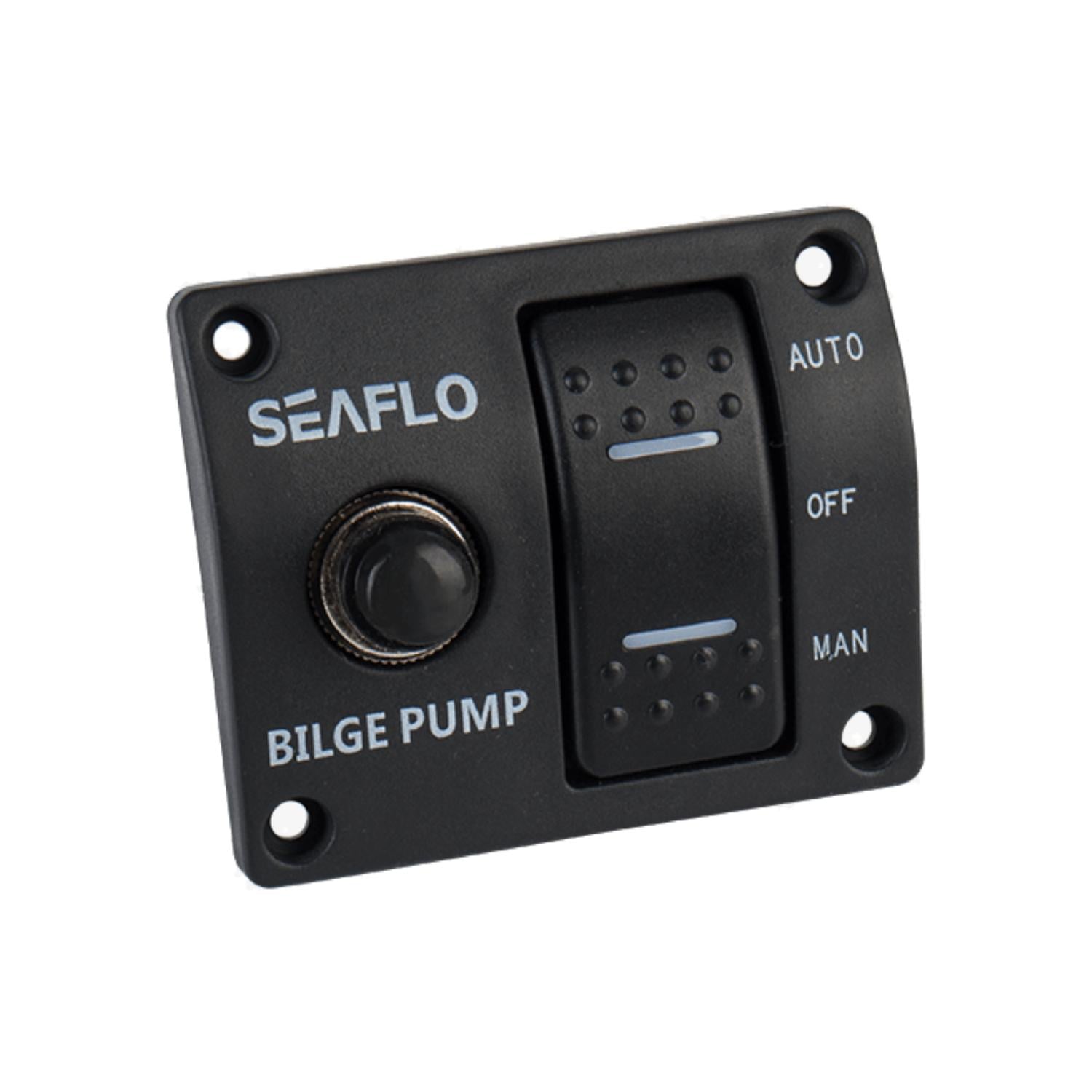 3-Way Bilge Pump Switch Panel - Auto/Off/Manual 12V/24V With 15A Circuit Breaker & LED Light