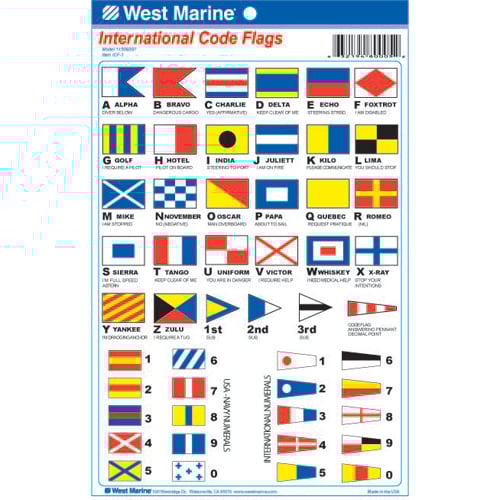 International Marine Code Flags UV Resistant Labels West Marine