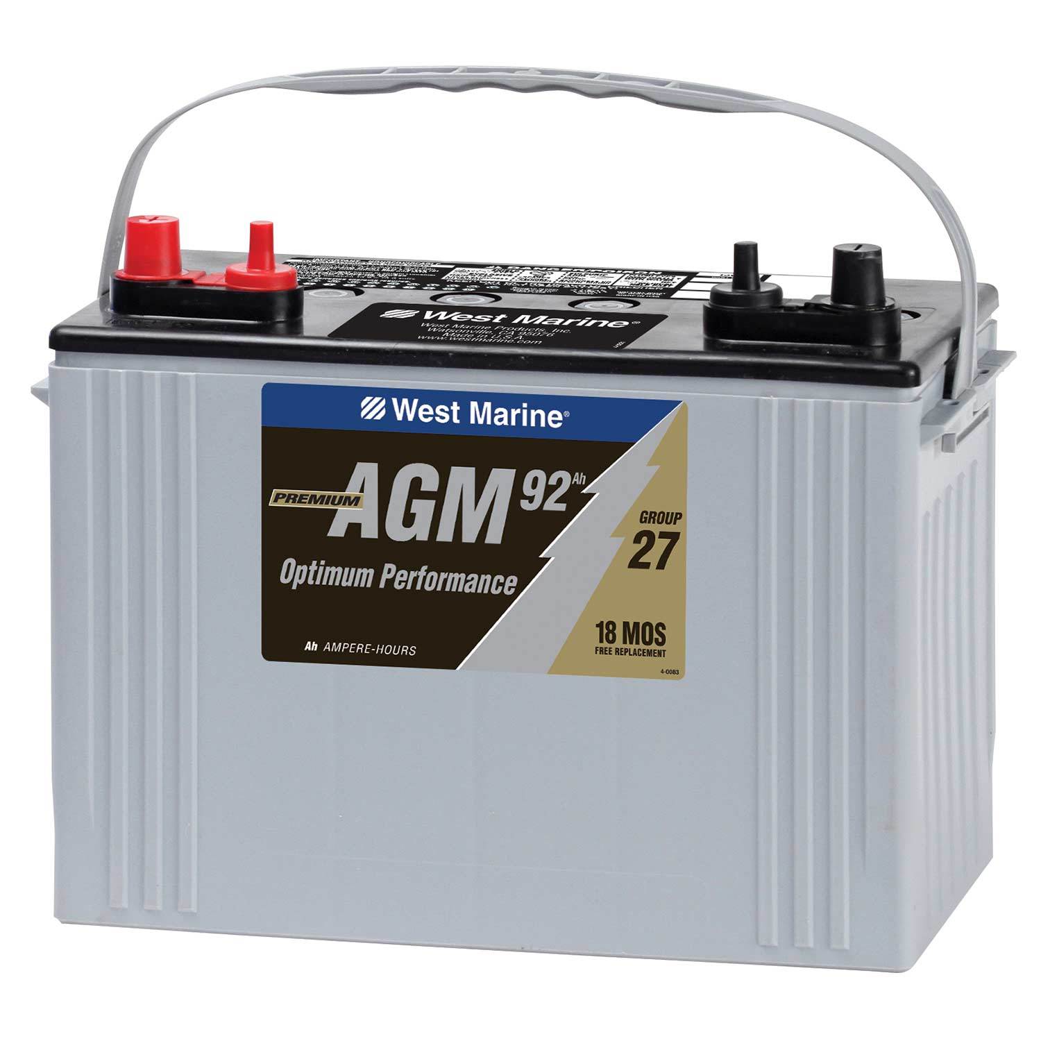 Group 27 Dual-Purpose AGM Battery, 92 Hours | West