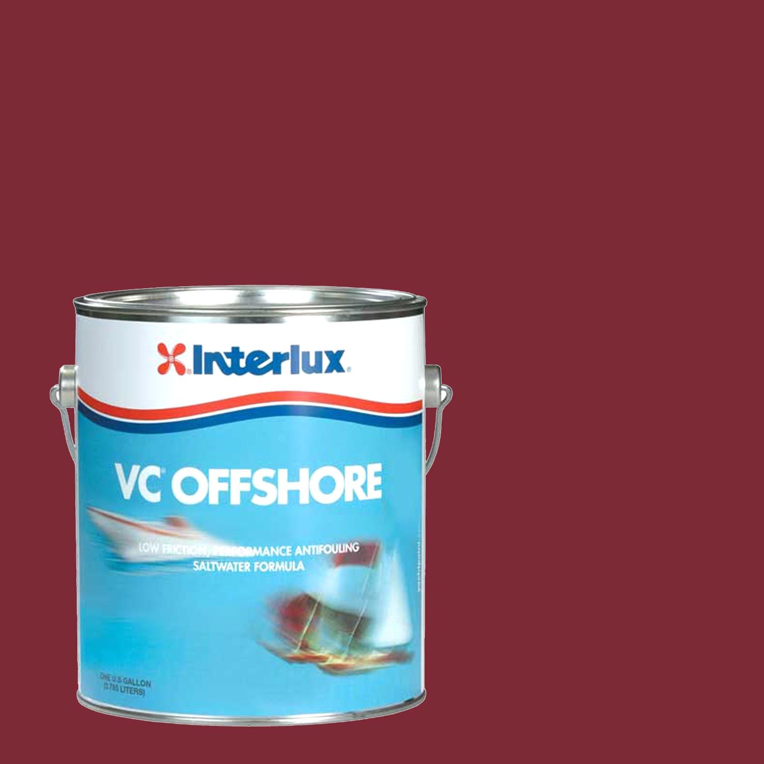 INTERLUX VCOffshore HardVinyl Antifouling Bottom Paint, Red, Gallon