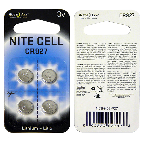 NITE IZE Nite Cell 3V Lithium Replacement Batteries, 4Pack CR927 West Marine