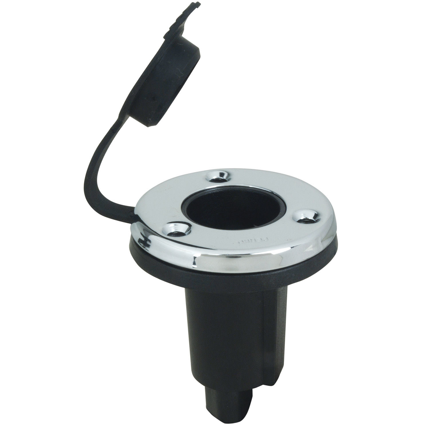 Perko Spare Round Plug-In Base - 3 Pin - Stainless Steel - Black main image 1