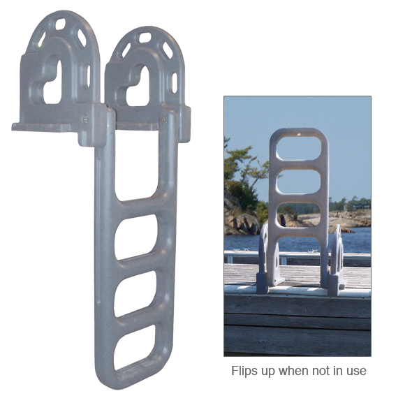 DOCK EDGE Polyethylene Flip-Up Dock Ladder