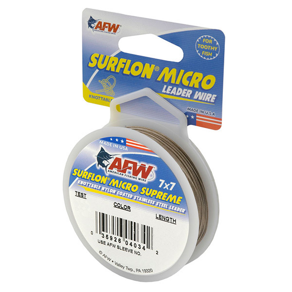 Surflon Size 4 - 60-Pound Break 1000-Feet Crimping Picture Wire Nylon Coated Stainless Steel, Bright