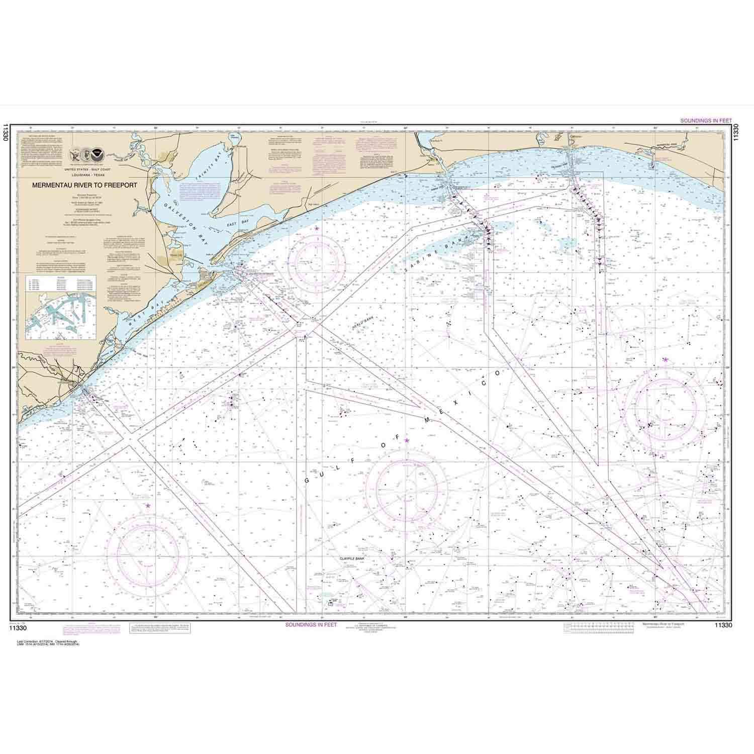 Mermentau River to Freeport 34 X 47 Waterproof West Marine
