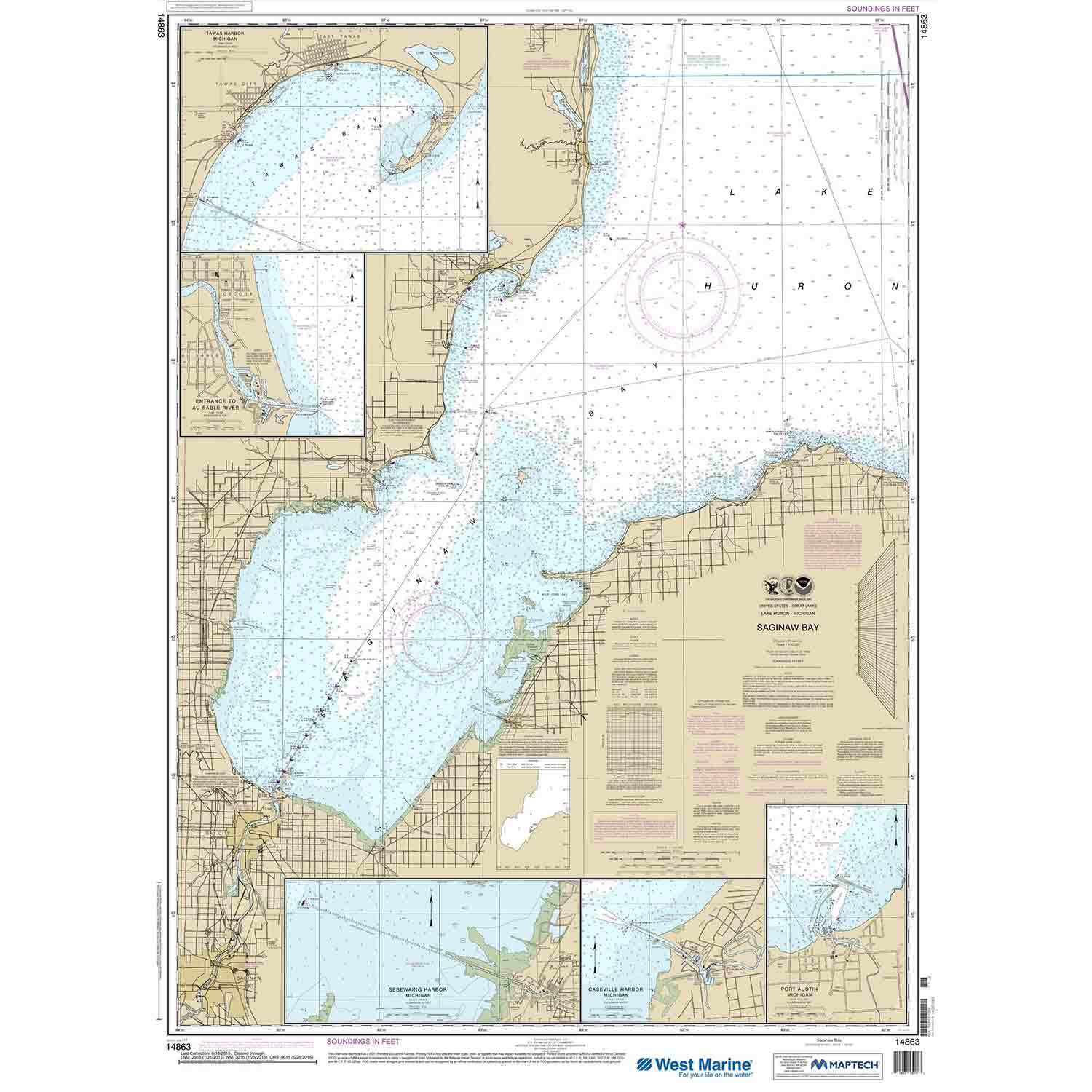 NOAA Maptech® NOAA Recreational Waterproof ChartSaginaw Bay (14863)