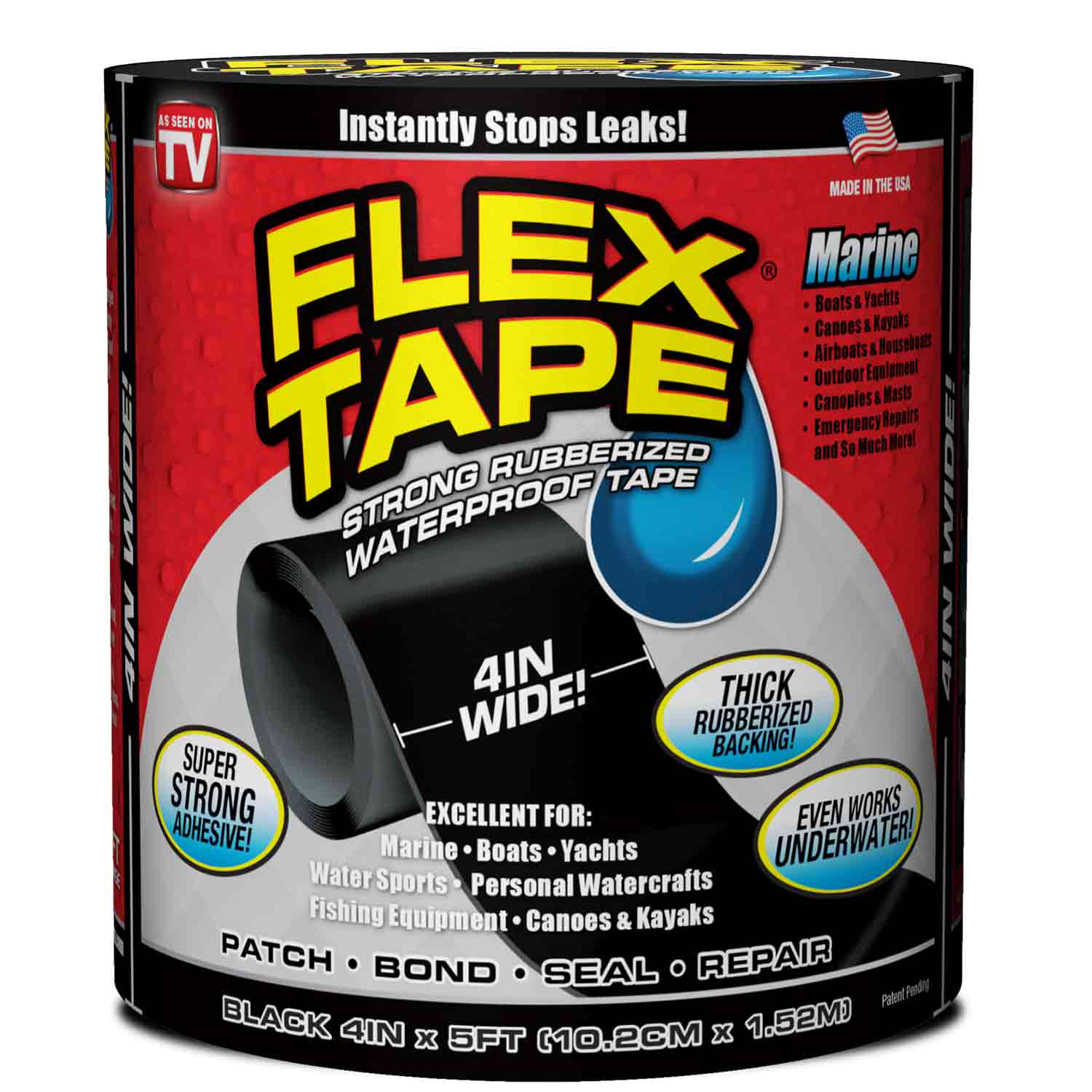 FLEX SEAL 4" Flex Tape Marine, Black West Marine