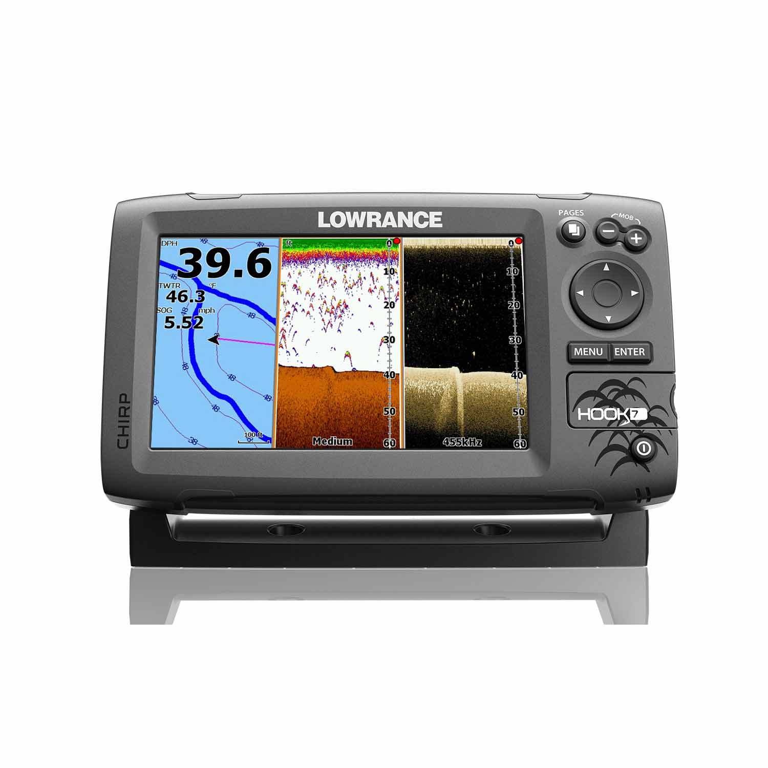 DEMO Lowrance HOOK2-7 SplitShot Transducer Fishfinder and GPS ChartPlotter  