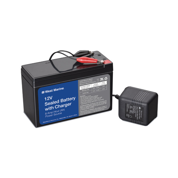 WEST MARINE Universal® Battery and Charger Kit 12V Marine Battery