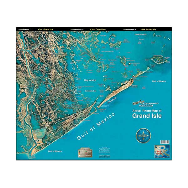 STANDARD MAPPING SERVICE Grand Isle, Louisiana Laminated Map West Marine