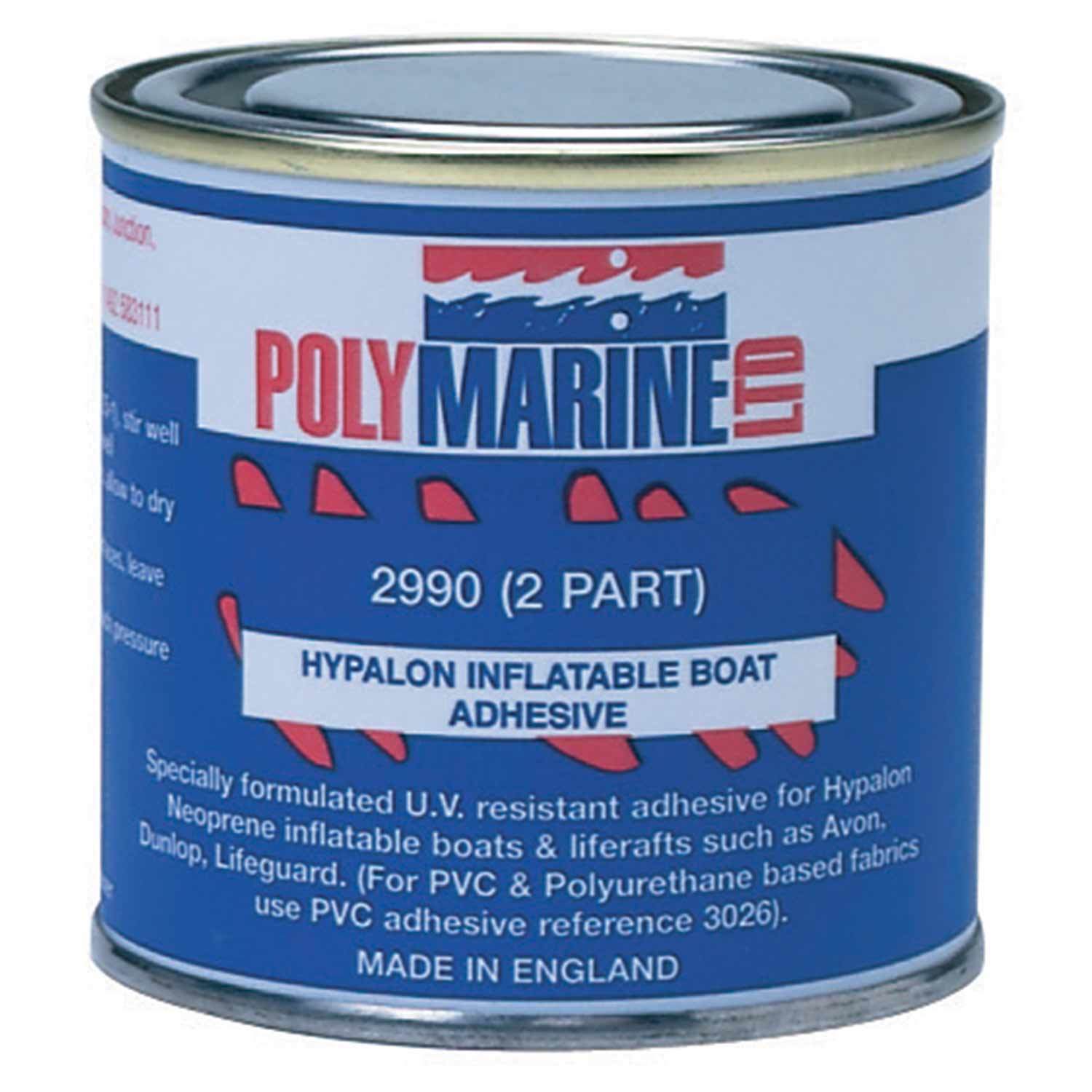 POLY MARINE 2Part Hypalon Inflatable Boat Adhesive, 250mL & Bottle of