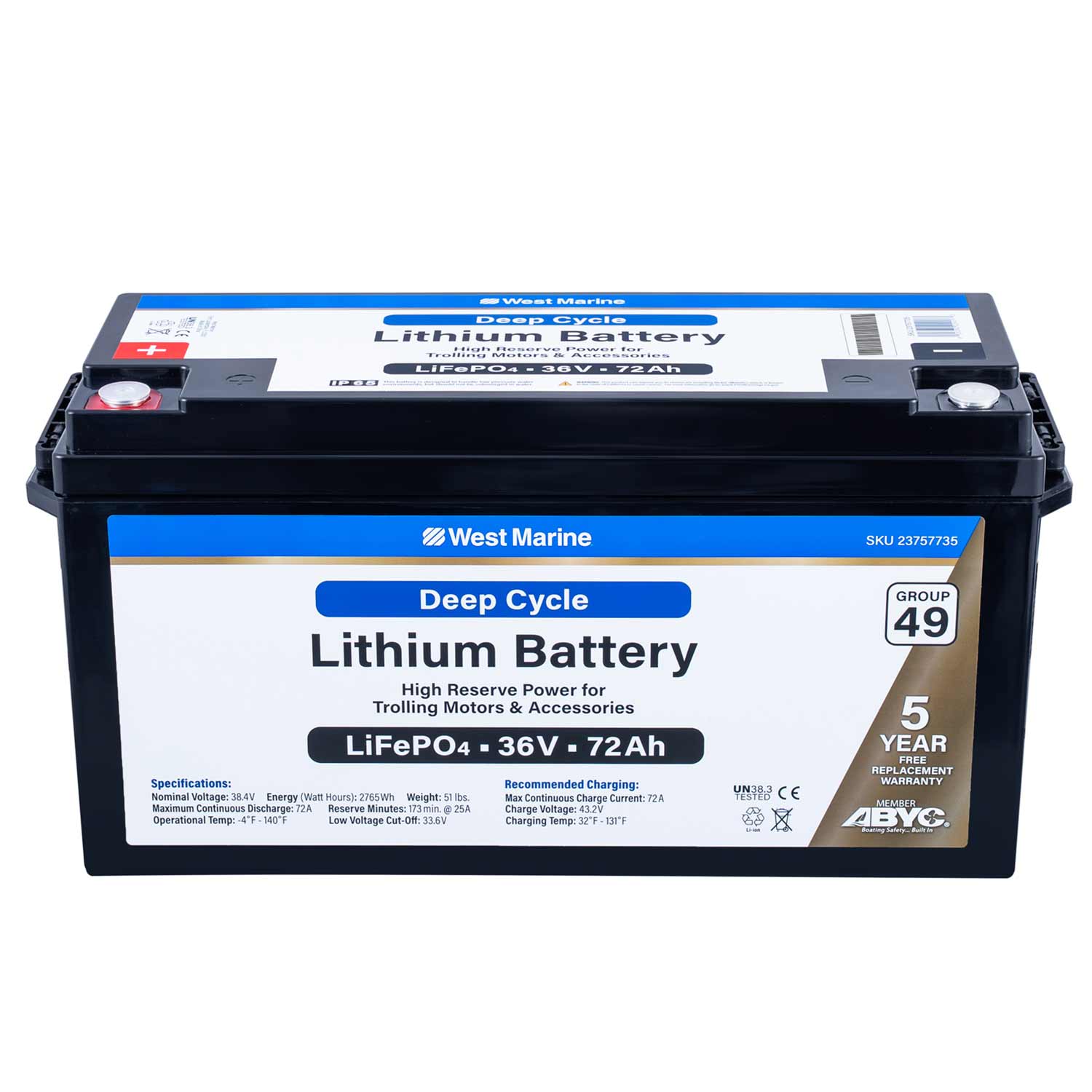 WEST MARINE Group 49 Lithium Iron Phosphate Deep Cycle Battery