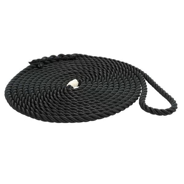 Cime In Nylon Nero Per Barca 3/8 X 25&prime; &ndash; Made In USA Da Mad Dog