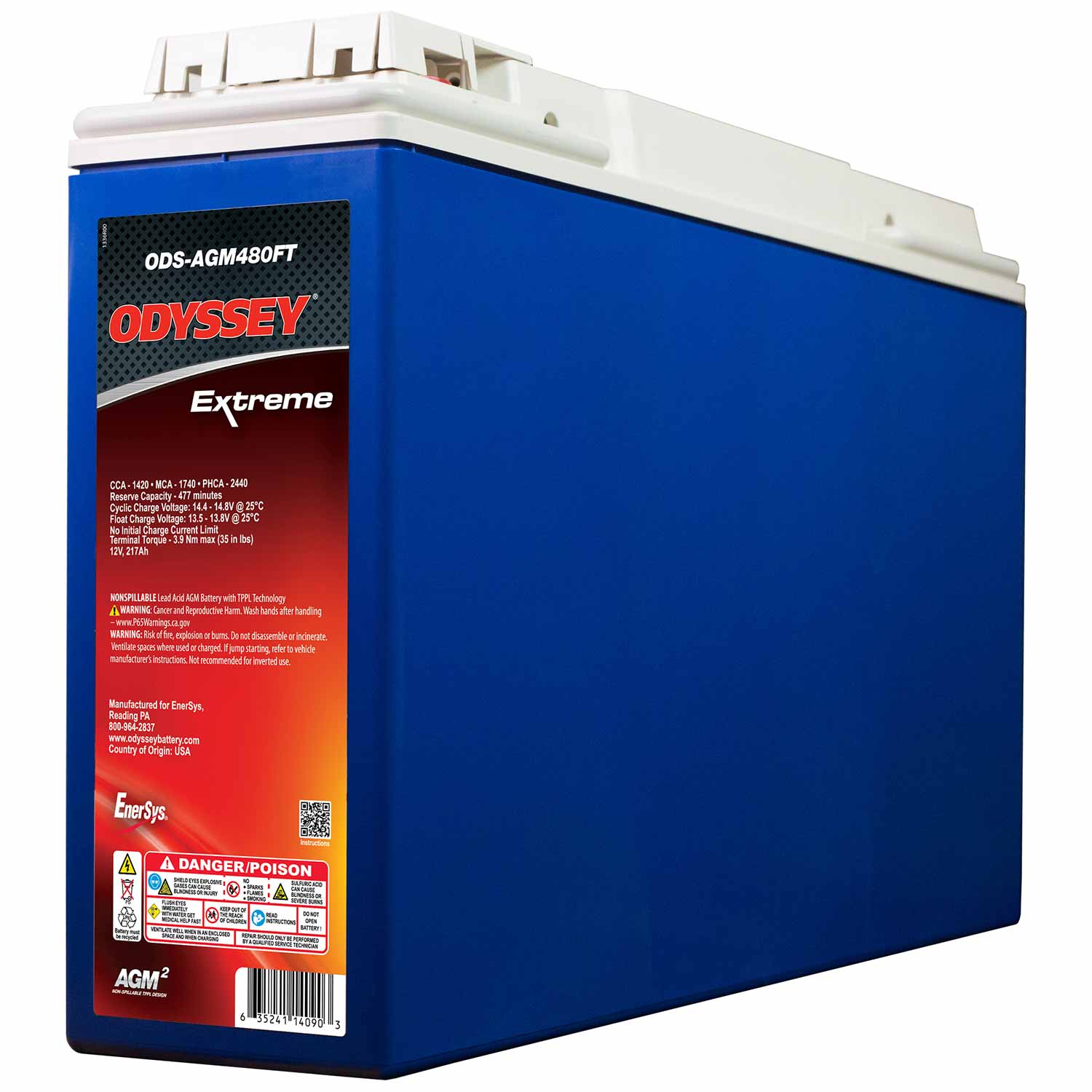 ODYSSEY Extreme AGM Battery, 217 Amp Hours West Marine