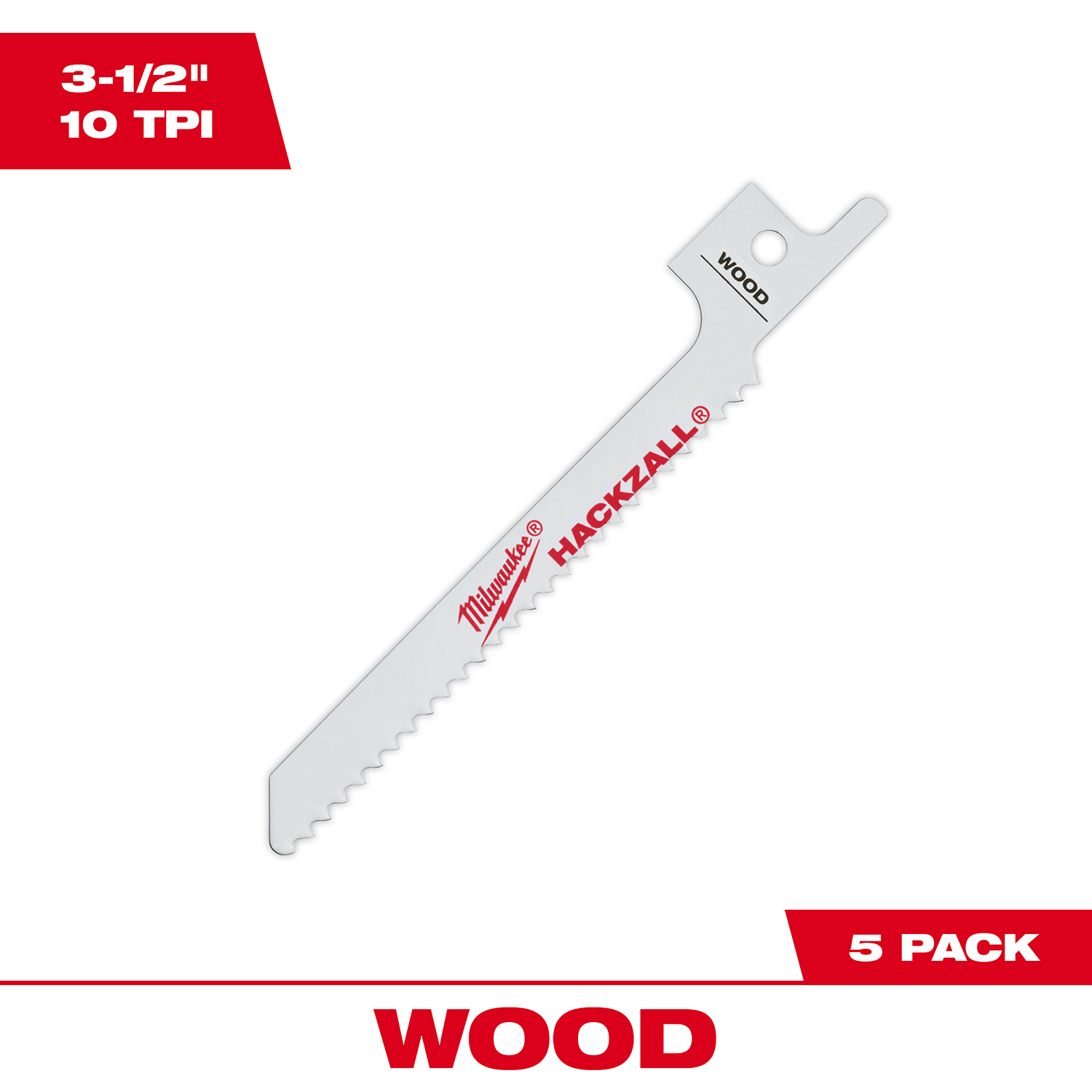 MILWAUKEE M12 HACKZALL® BiMetal Blade Wood Scroll, 5 Pack West Marine