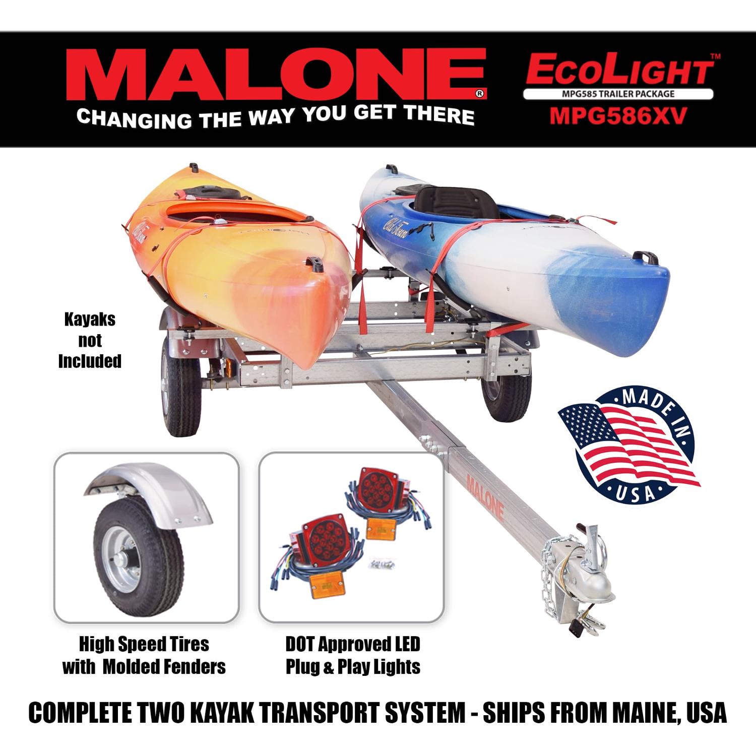 Kayak Rack Malone Ecolight Kayak Trailer Package Mpg586xv MALONE