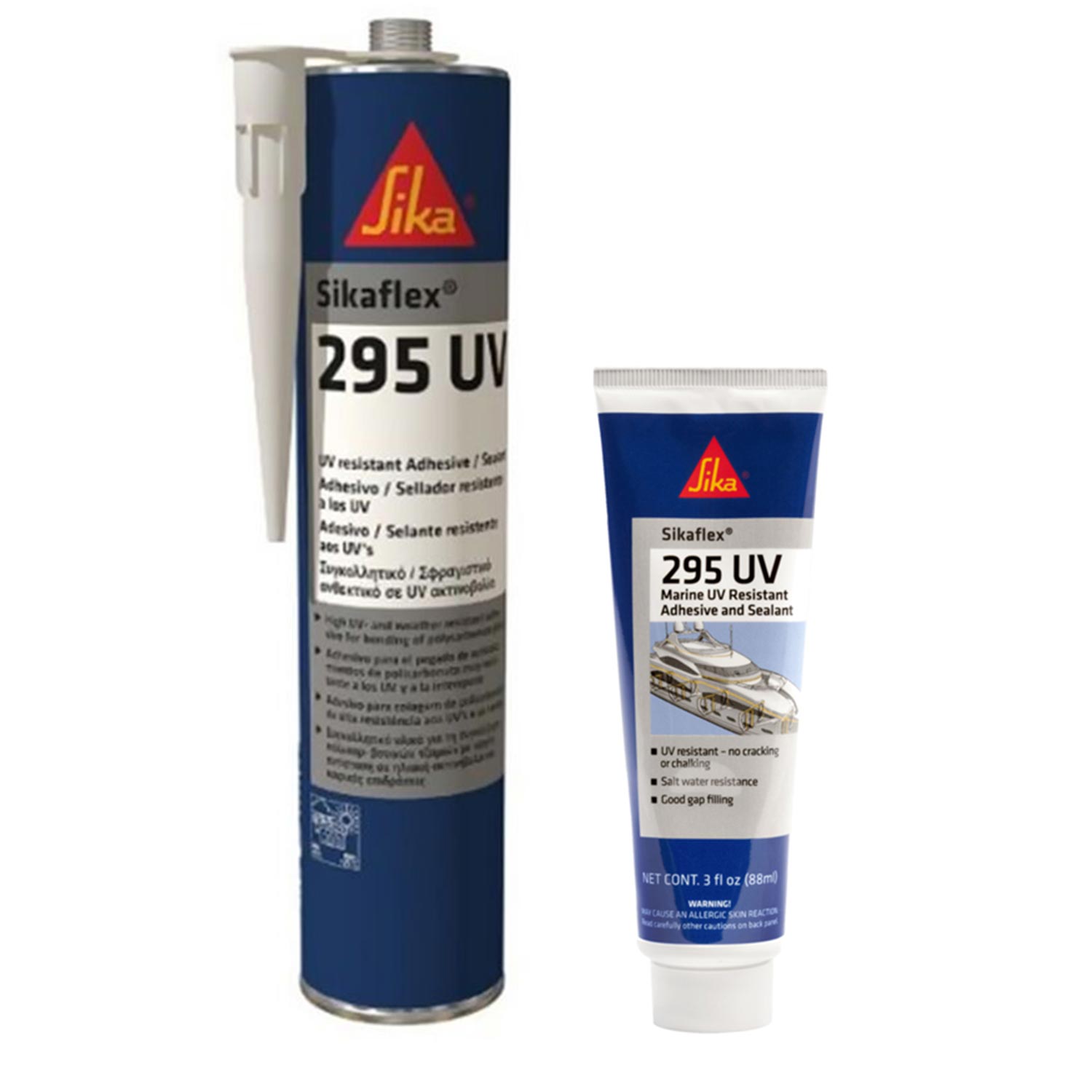 Sikaflex 295 UV, Blanco, Adhesivo para el pegado y sellado de  acristalamientos plásticos en botes y barcos, resistencia UV, 300ml :  : Bricolaje y herramientas