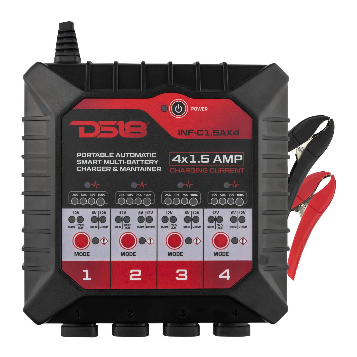 DS18 4x1.5A Automatic Smart Lithium & AGM Battery Charger