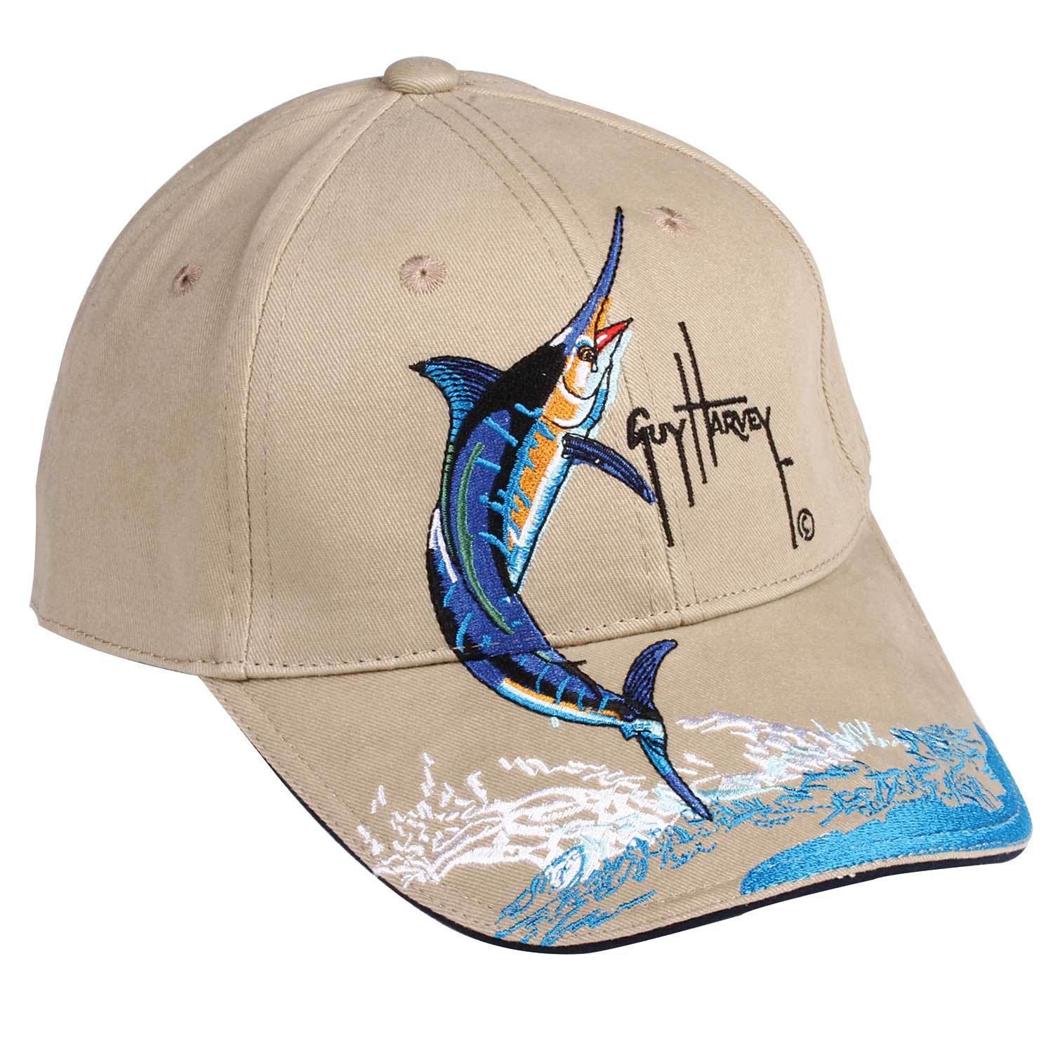 Vintage GUY HARVEY Original Hat Cap Neck Cape Swordfish Logo Beach