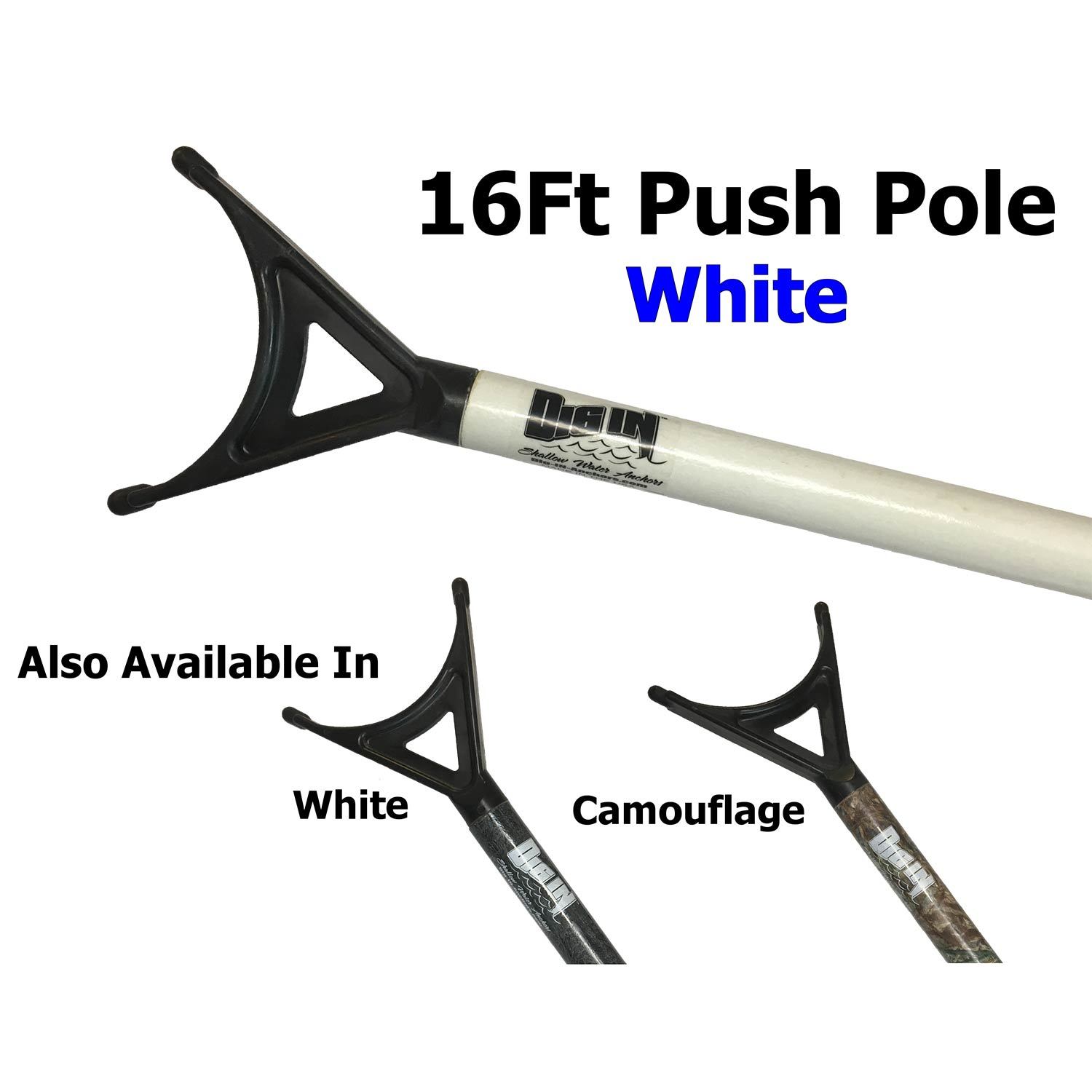 DIG IN ANCHORS 16' Fiberglass Push Pole with Extra Tough Anchoring