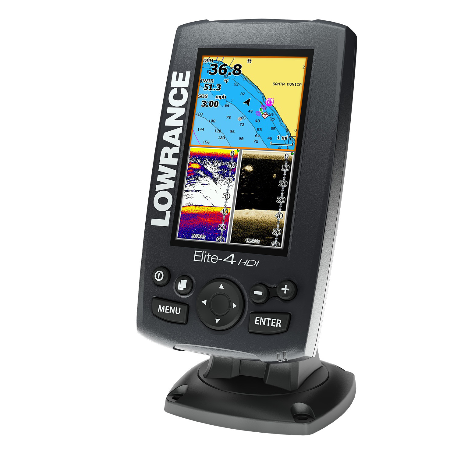 LOWRANCE Elite-4 HDI Chartplotter/Fishfinder with 83/200 455