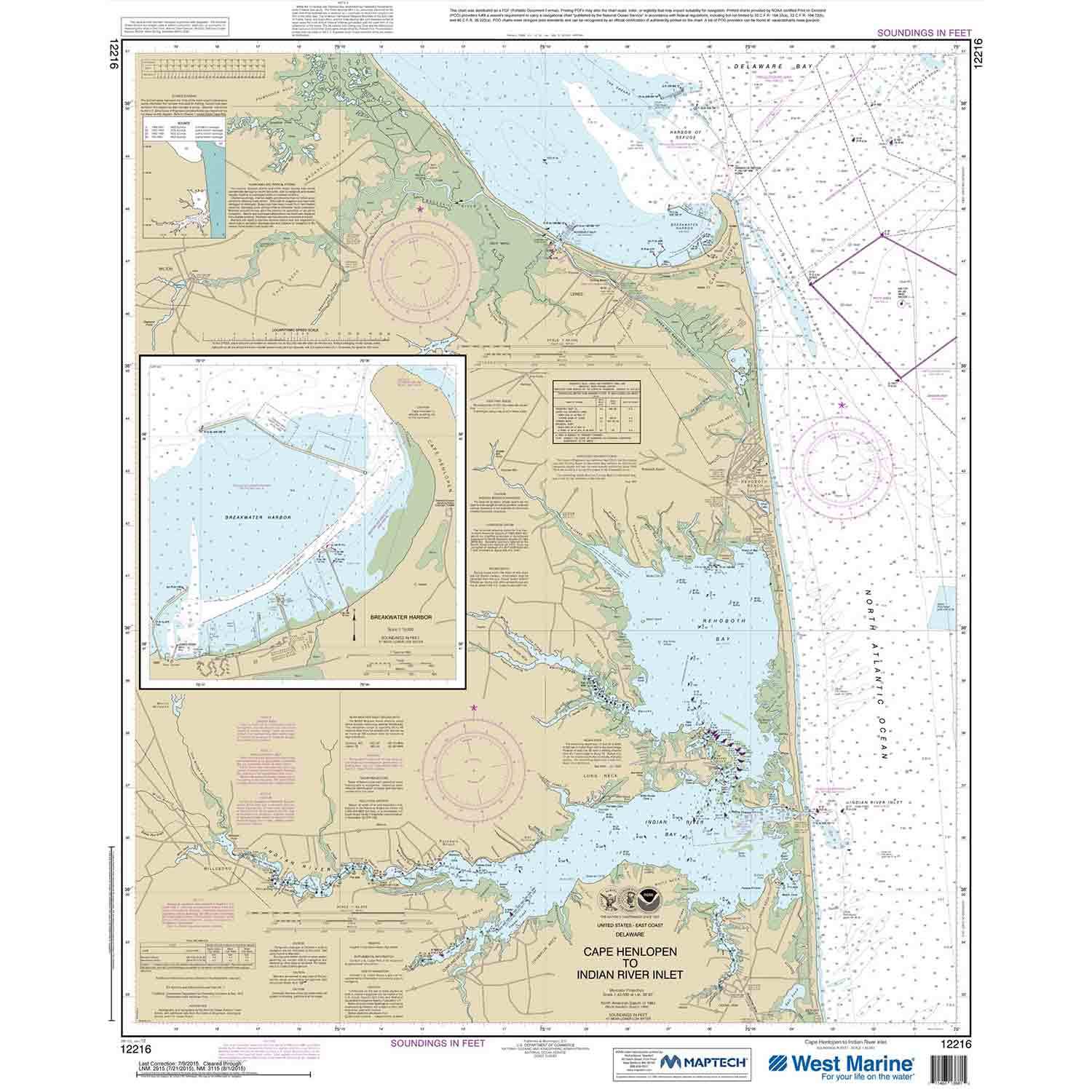 NOAA Maptech® NOAA Recreational Waterproof Chart-Cape Henlopen to ...