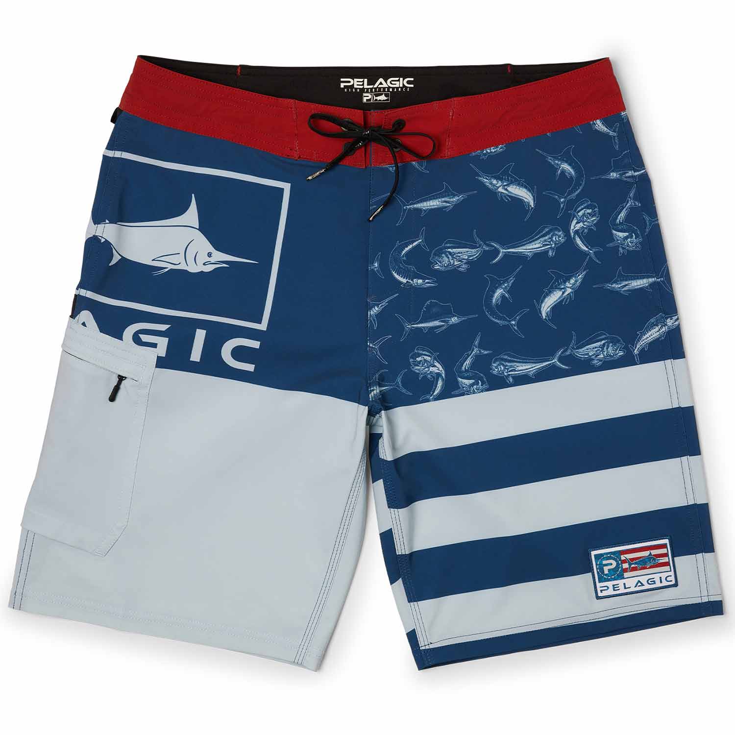 PELAGIC Men's Americamo Blue Water Board Shorts West Marine