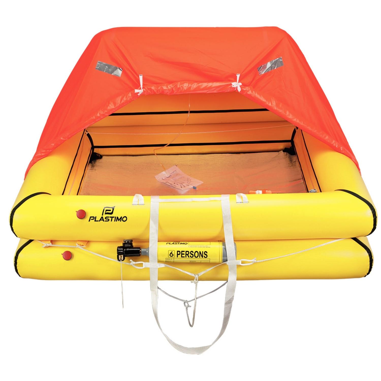 Double Raft Thing PLASTIMO Cruiser Orc Plus 6 Person Life Raft Valise Bag Double Floor