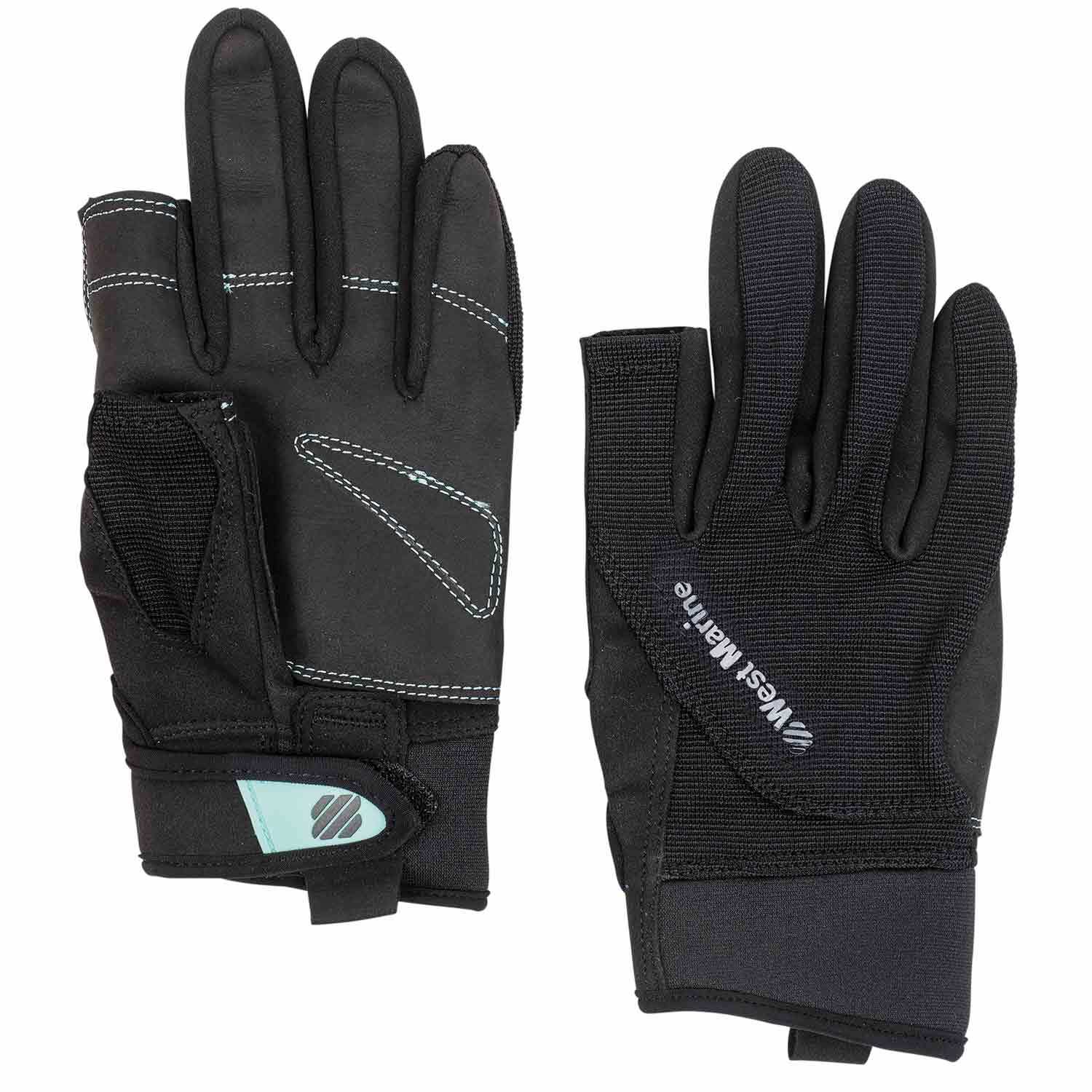 Sailing Gloves Sticky Palm Gripy Glove Yachting Kayak Dinghy Fishing Short Finger Black / White, Xs