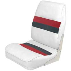 Fold-down Seat, White/Red/Charcoal