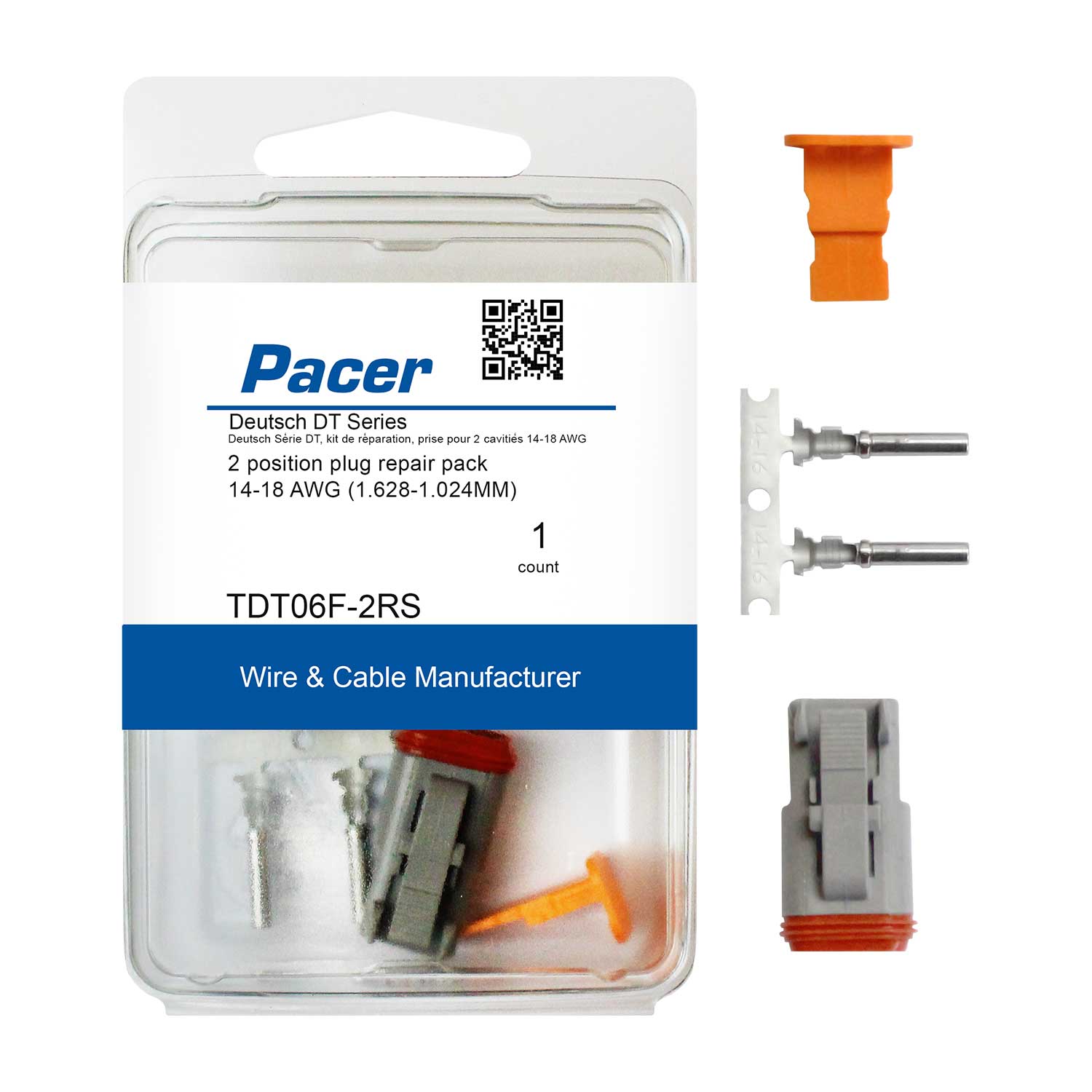 CDTテルペン Gusher 2ml PACER MARINE 14-18 AWG DT Deutsch Plug Repair Kit, 2 Position