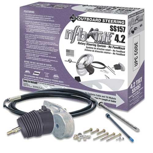 thumbnail interactive-video image 1 of 10ft Boat Steering Cable | SS13710 Marine Rotary System For Outboards 1 of 3