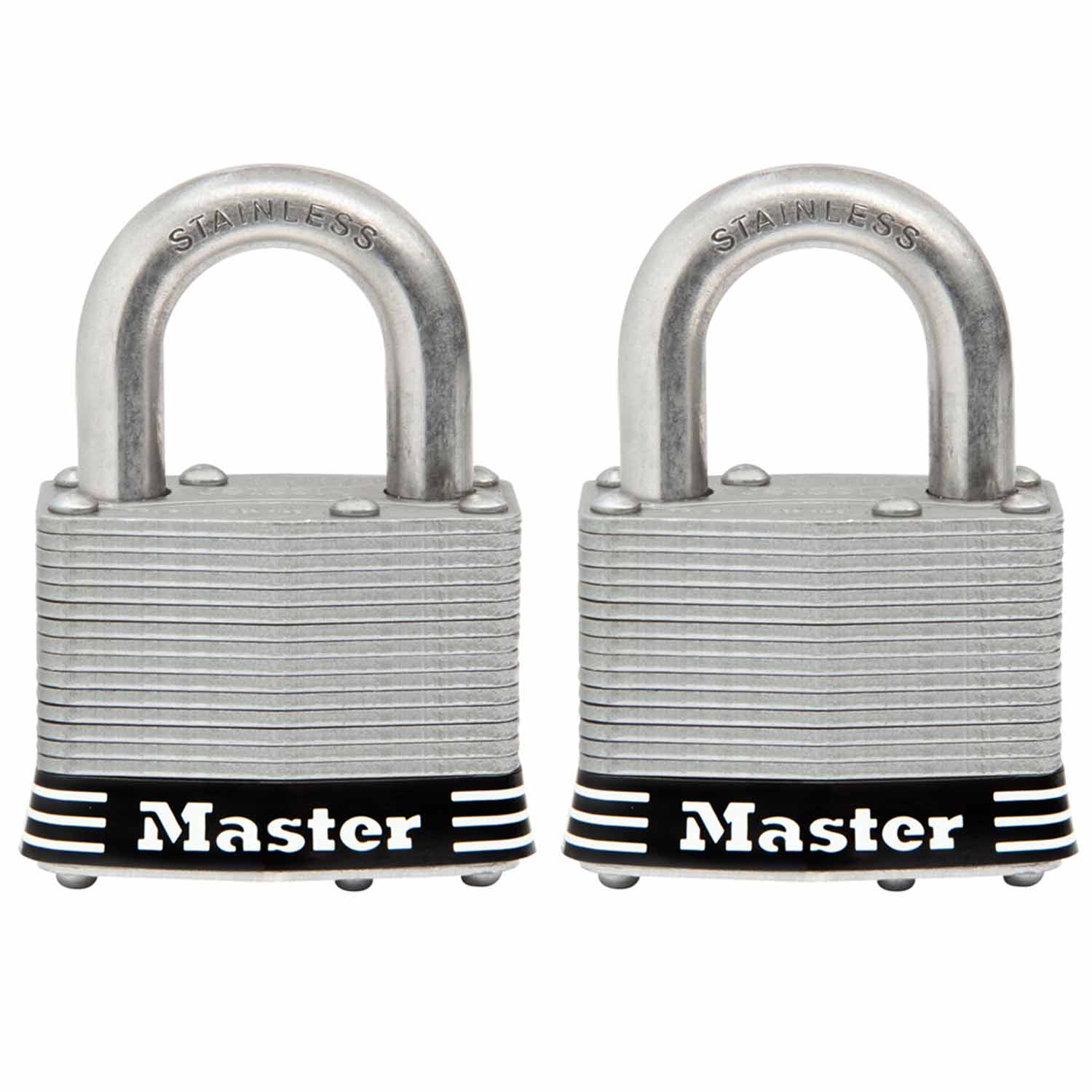 MASTER LOCK 2 Inch (51mm) Wide Laminated Stainless Steel Pin Tumbler