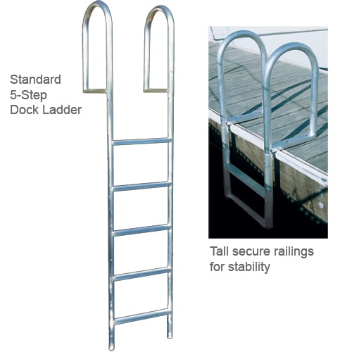 INTERNATIONAL DOCK Straight Dock Ladder, 3Step, Standard Rung West