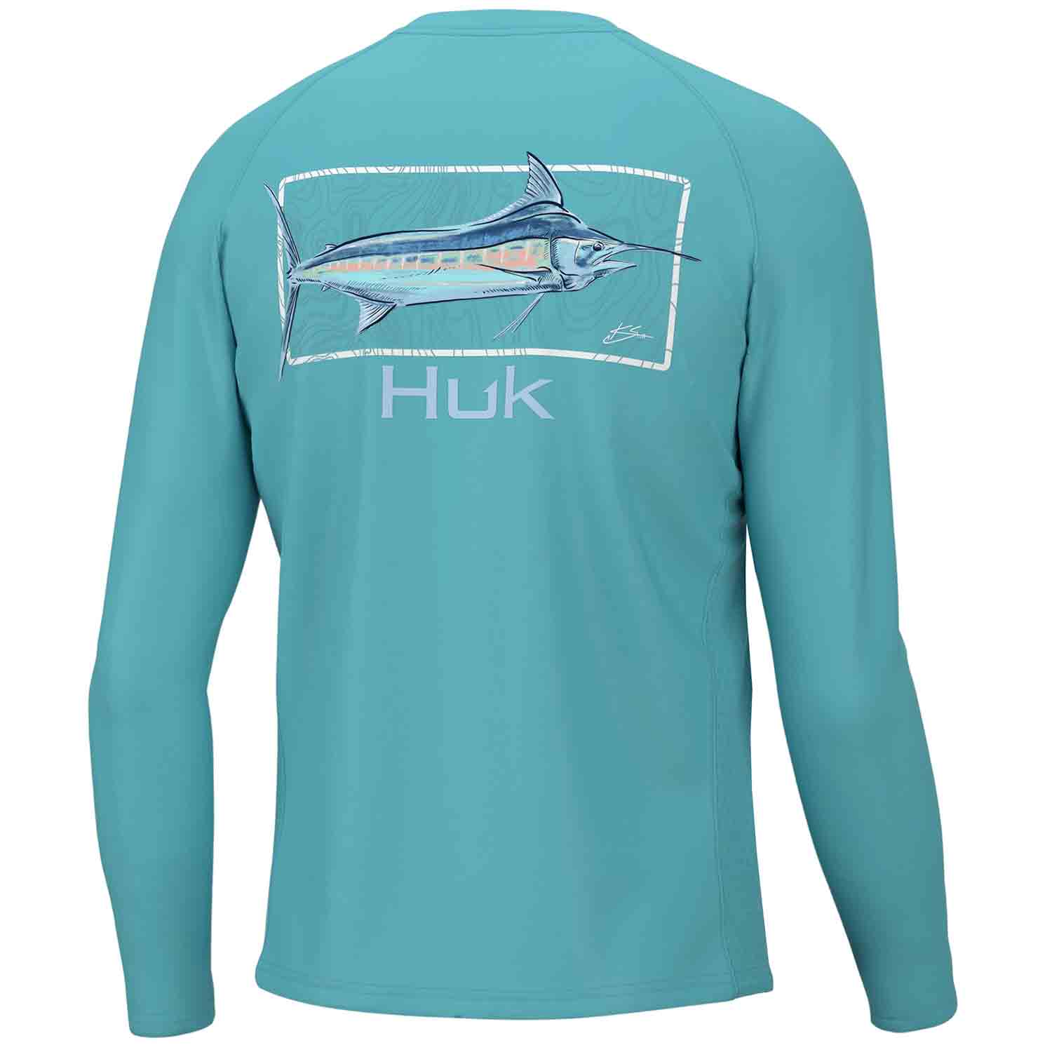 HUK Men's KC Topo Blue Pursuit Shirt West Marine