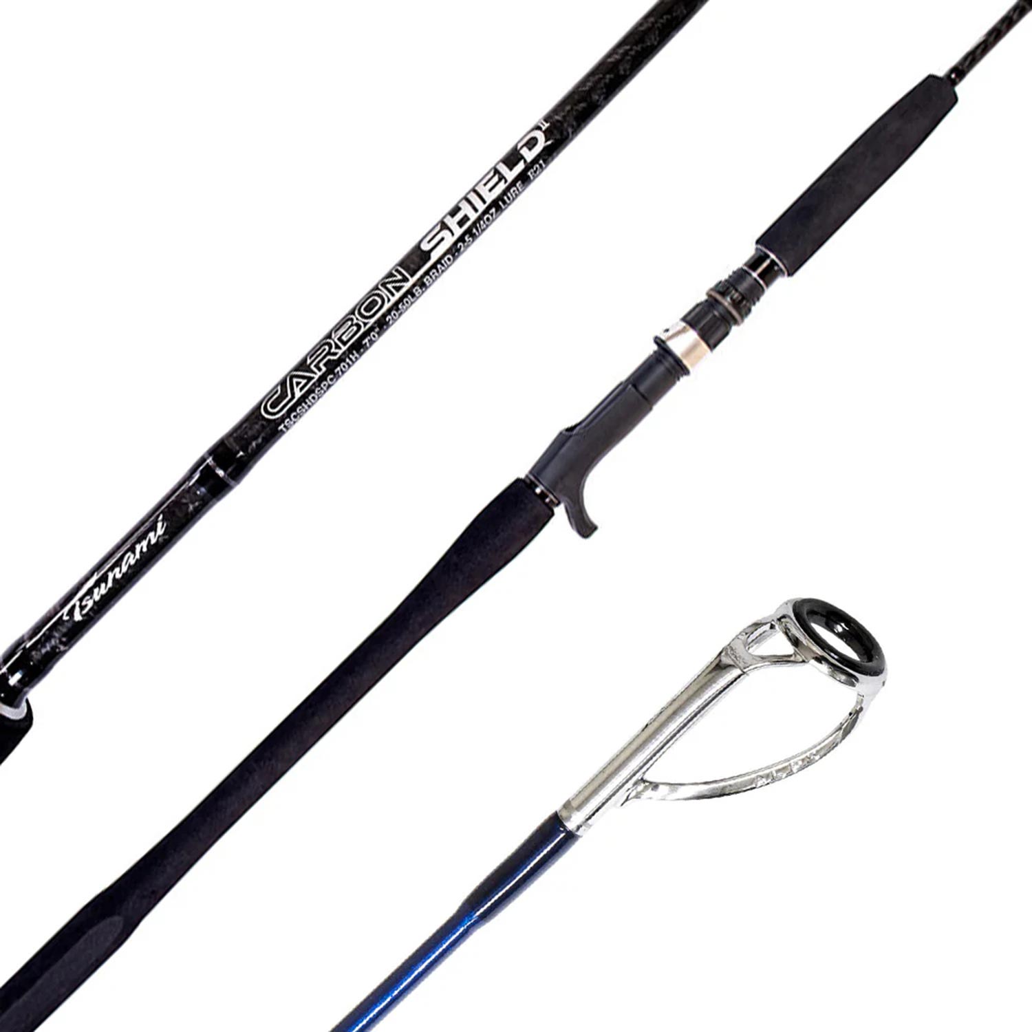 tsunami carbon shield ii slow pitch spinning rod III TSCSHDIII701MH The right lure and reel NEED to be paired with the proper rod and the Carbon Shield II Slow Pitch series has options for most jigging scenarios Tsunami Carbon Shield II Casting