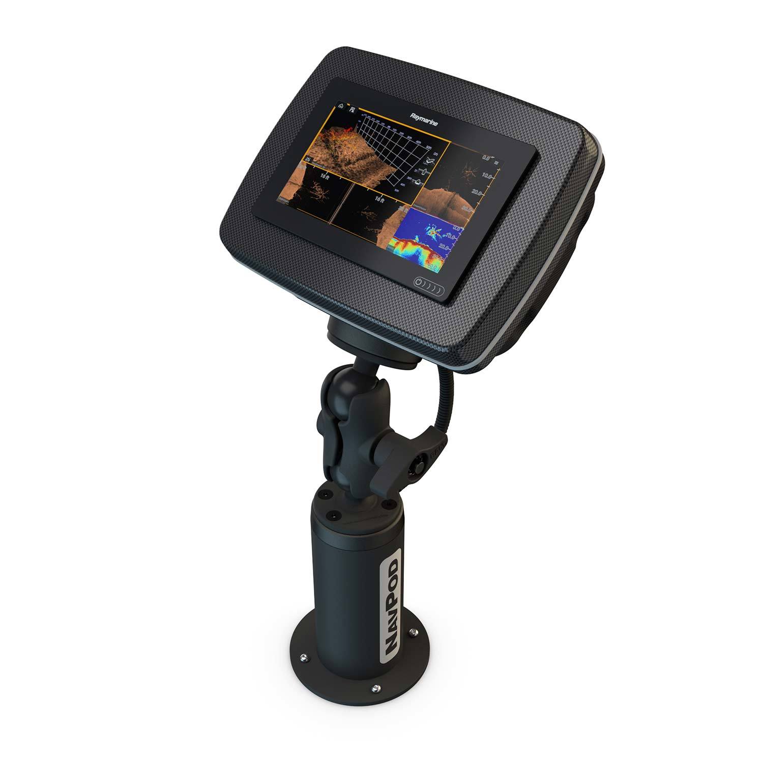 Navpod Brackets NAVPOD PedestalPod with RAM Mount Pre-Cut for Raymarine AXIOM 9 (Carbon ...