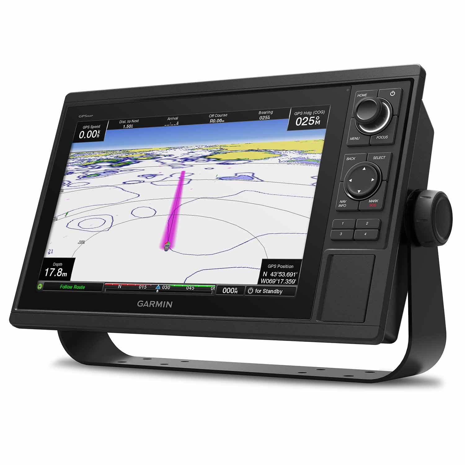 1222 12" Chartplotter and Multifunction Display with World Wide Basemap Charts | Marine