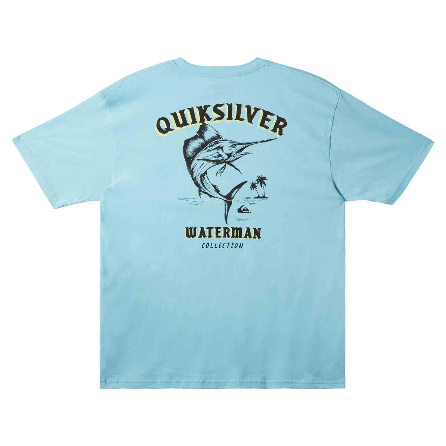 Quiksilver Waterman Men's Palm Wave T-Shirt Blue Size XX-Large