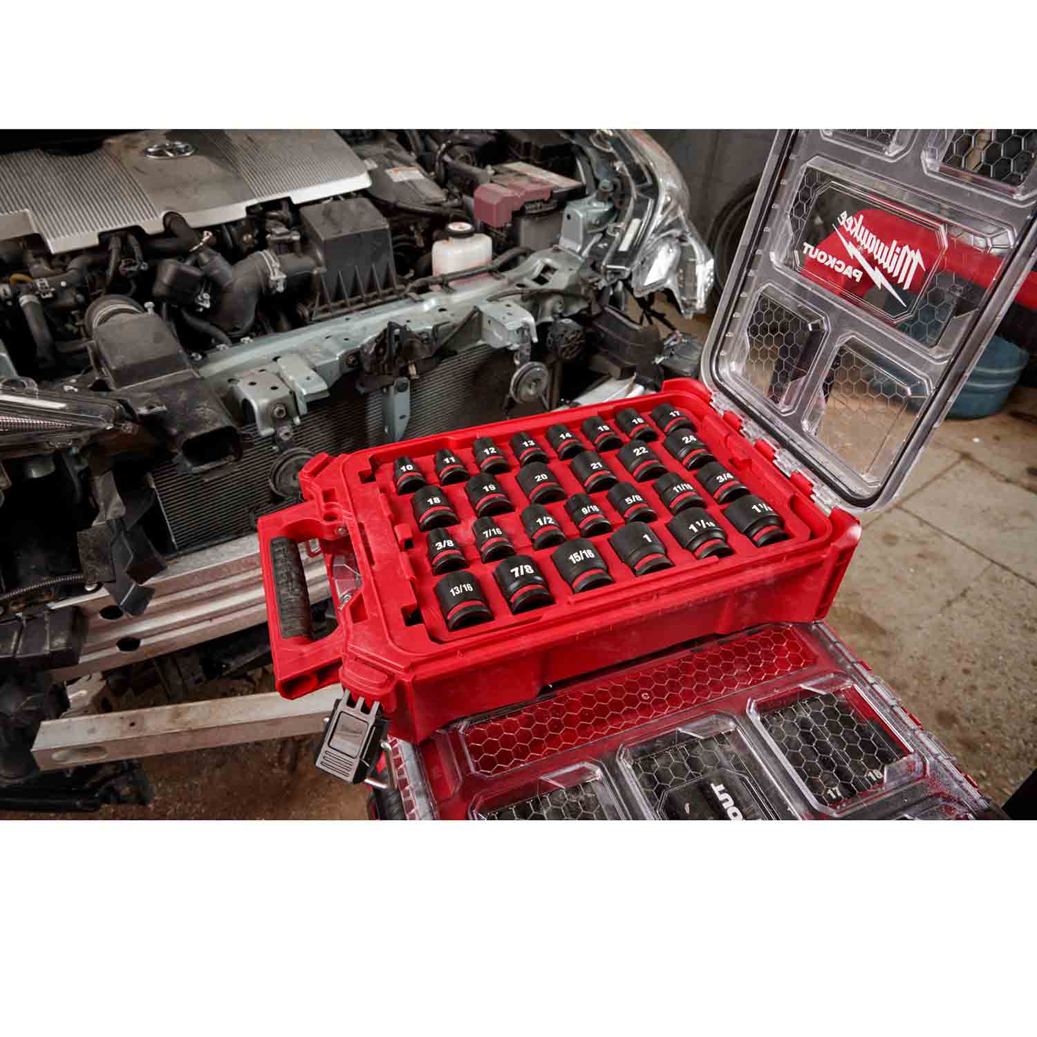 MILWAUKEE SHOCKWAVE™ Impact Duty™ Socket 1/2” Dr SAE/MM PACKOUT